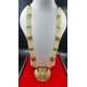 Traditional Pearl and Gold Necklace Set with Earrings In Lotus Motif MH001
