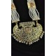 Traditional Pearl and Gold Necklace Set with Earrings In Lotus Motif MH001