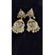 Traditional Pearl and Gold Necklace Set with Earrings In Lotus Motif MH001