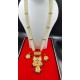 Traditional 5 Line Pearl and Gold Necklace Set with Matching Earrings MH002