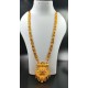 Traditional Gold Temple Necklace with Peacock Pendant Design MH007