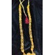 Traditional Gold Temple Necklace with Peacock Pendant Design MH007