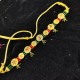 3 line crystal chokers 9 meena pandent  in multi  colour