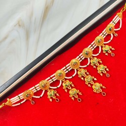 Micro gold plated 7 pandent chik set AD necklace 