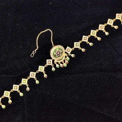 AD Rakhdi 5 leafs flower design in mehroon green multi colour RK-001