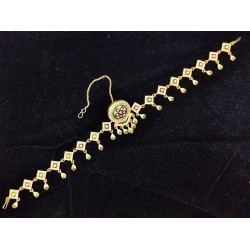 AD Rakhdi 5 leafs flower design in mehroon green multi colour RK-001