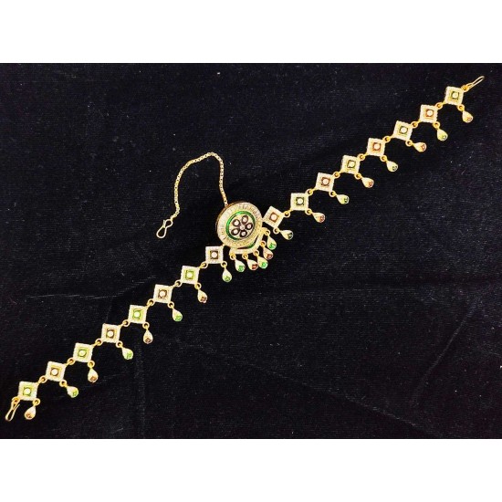 AD Rakhdi 5 leafs flower design in mehroon green multi colour RK-001