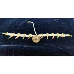 AD shishfool Mathapatti with rakhdi crystal design in multi colour SF-013