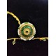 AD Rakhdi green circles design with plane chain jhela in green colour RK-003