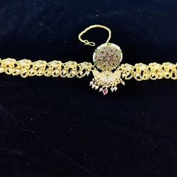 AD Rakhdi flower design with peacock jhela in  multi colour RK-004