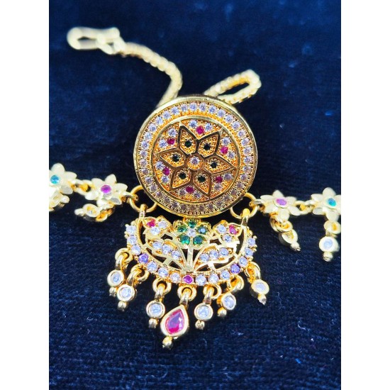 AD Rakhdi star design with matching jhela in multi colour RK-005