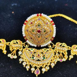 AD Rakhdi flower design with peacock jhela in  multi colour RK-007