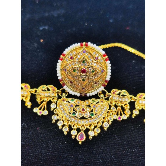 AD Rakhdi flower design with peacock jhela in  multi colour RK-007