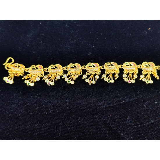 AD Rakhdi flower design with peacock jhela in  multi colour RK-007