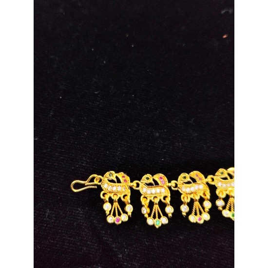 AD Rakhdi flower design with peacock jhela in  multi colour RK-007