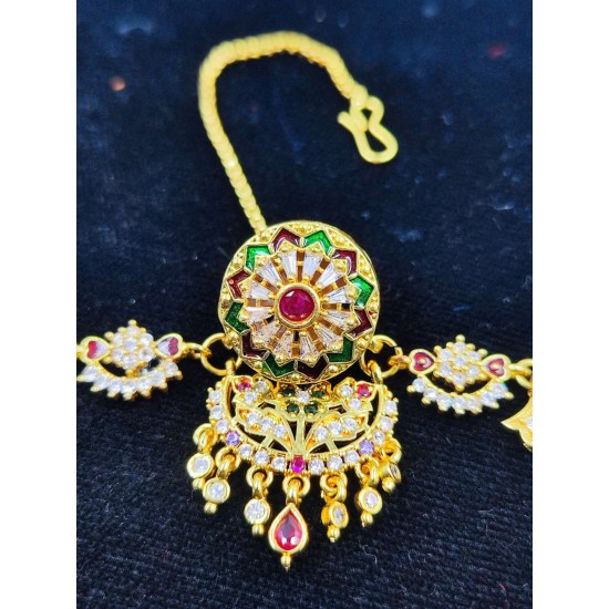 AD Rakhdi  flower design with flower shape jhela in multi colour RK-008