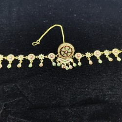 AD Rakhdi 6 leafs flower design with star and circle jhela in multi colour RK-009