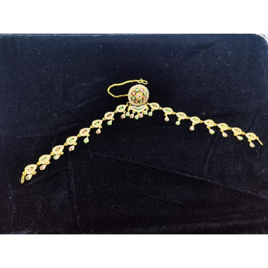 AD Rakhdi circles design with drop design jhela in multi colour RK-010