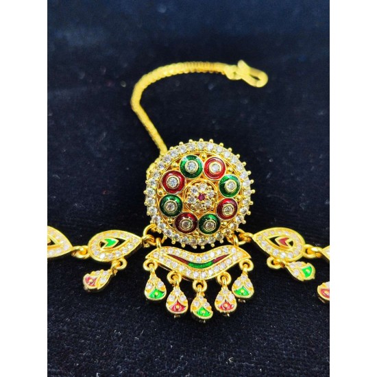 AD Rakhdi circles design with drop design jhela in multi colour RK-010