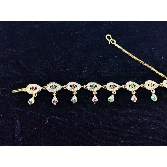 AD Rakhdi circles design with drop design jhela in multi colour RK-010