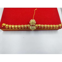 AD Rakhdi flower design with peacock jhela in  multi colour RK-007