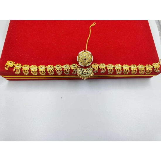 AD Rakhdi flower design with peacock jhela in  multi colour RK-007