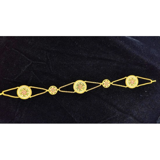 Shish fool flower design in pink green colour SF-001