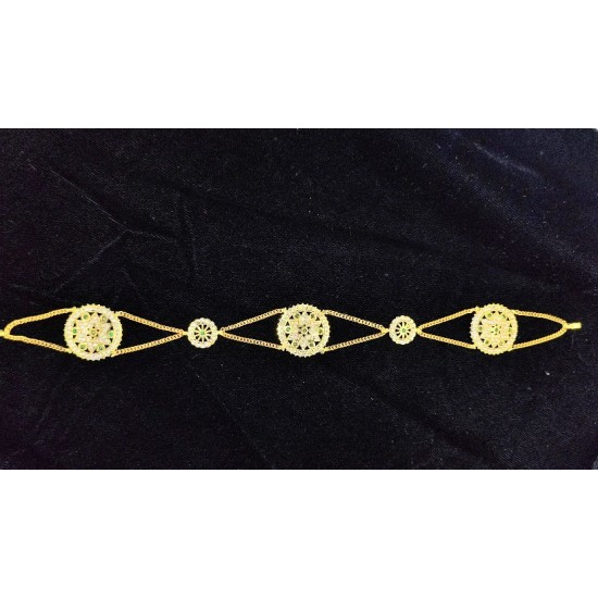 Shish fool Matha Patti star design in green colour SF-002