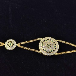 Shish fool Matha Patti star design in green colour SF-002