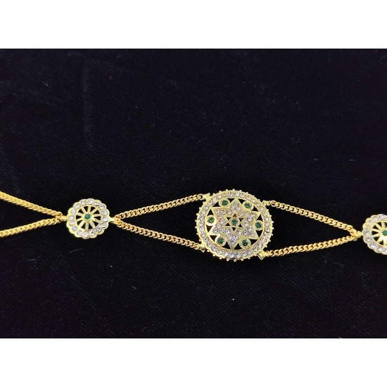 Shish fool Matha Patti star design in green colour SF-002