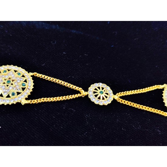 Shish fool Matha Patti star design in green colour SF-002