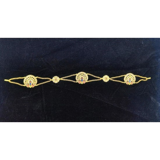 Shish fool Matha Patti peacock design in multi colour SF-003