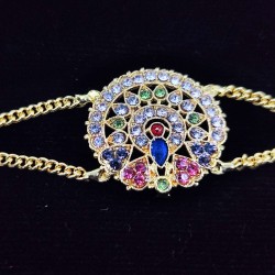 Shish fool Matha Patti peacock design in multi colour SF-003