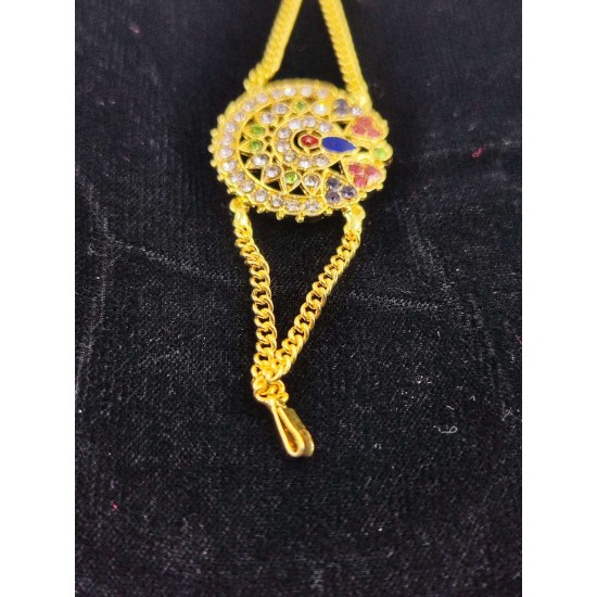 Shish fool Matha Patti peacock design in multi colour SF-003