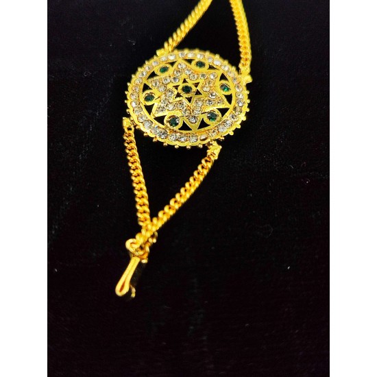 Shish fool Matha Patti star design in green colour SF-002