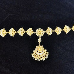 Shish fool with moon design tika moti design in white colour SF-006