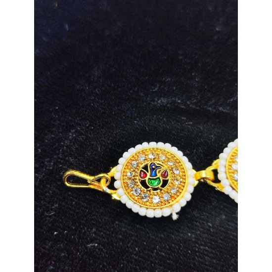 Shish fool Matha Patti moti 11 pandent peacock design in multi colour SF-007