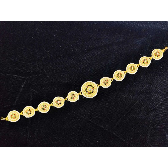 Shish fool Matha Patti moti 11 pandent flower design in multi colour SF-008