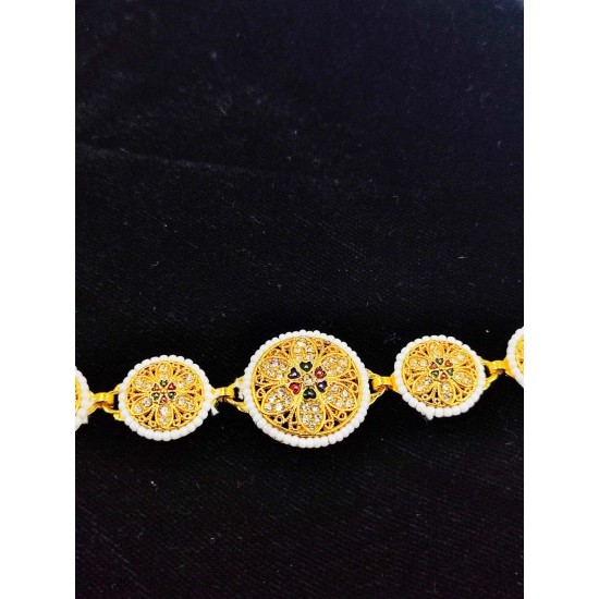 Shish fool Matha Patti moti 11 pandent sunflower design in multi colour SF-009