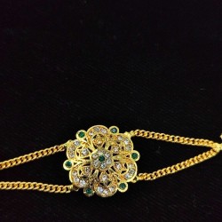 Shish fool Matha Patti mini flower design in  green colour SF-011