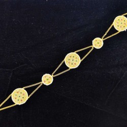 Shish fool Matha Patti moti  covered flower design in multi colour SF-012