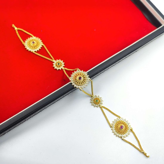 AD Shishfool Mathapatti Flower Motif design in multi colour SF-016