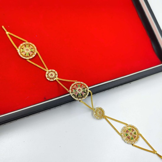 AD Shishfool Mathapatti Flower  Motif design in multi colour SF-018