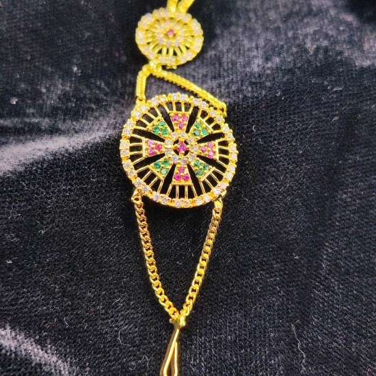 AD Shishfool Mathapatti Flower  Motif design in multi colour SF-018