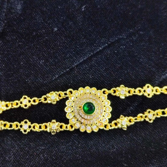 AD Shishfool Mathapatti Circuler Motif Design With Star Chain In Red Colour SF-024