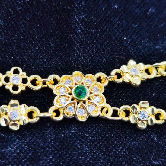 AD Shishfool Mathapatti Circuler Motif Design With Star Chain In Red Colour SF-024